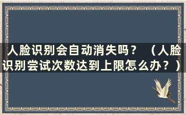 人脸识别会自动消失吗？ （人脸识别尝试次数达到上限怎么办？）